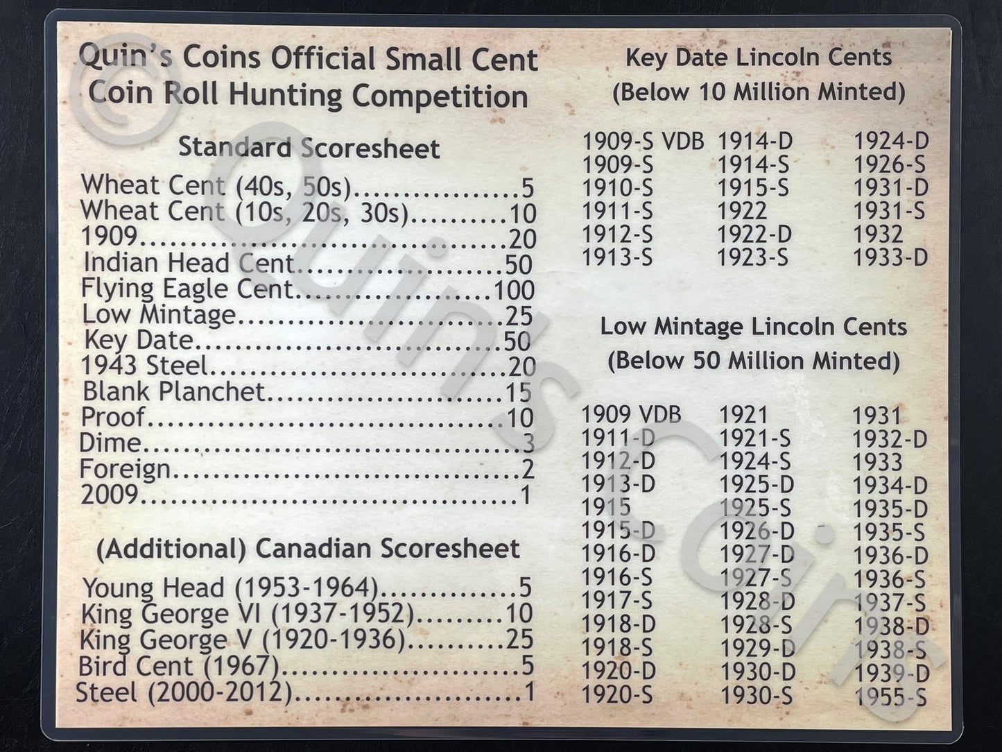 Small Cent Coin Mat | 11" X 14"